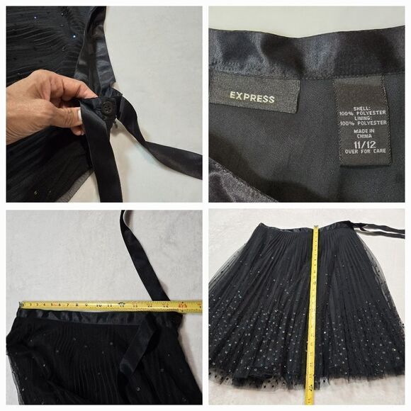 "Express" fun black skirt with sequins. Size  11/12 - Picture 11 of 11